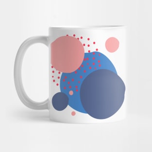 Art circles and dots pattern - dark blue pink and red Mug